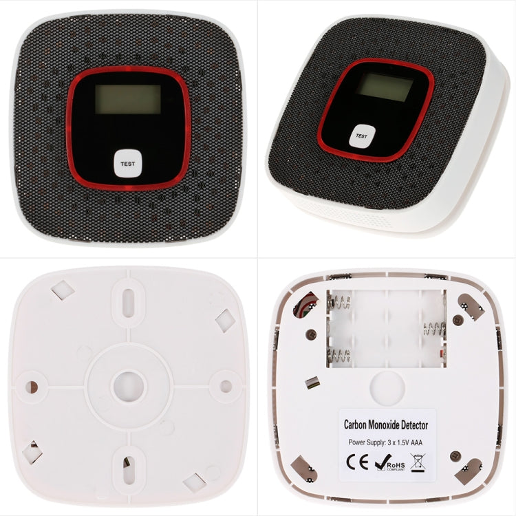Carbon Monoxide Detector Gas Alarm Sensor Poisoning Gas Tester Human Voice Warning Detector with LCD Display Carbon Monoxide Detector Gas Alarm Sensor Poisoning Gas Tester Human Voice Warning Detector with LCD Display